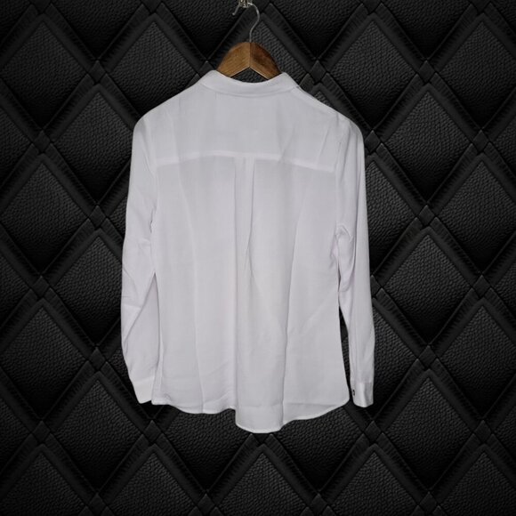 San Francisco Women's White Sheer Button Up Blouse S22VBLO00150 Size S - Picture 3 of 7
